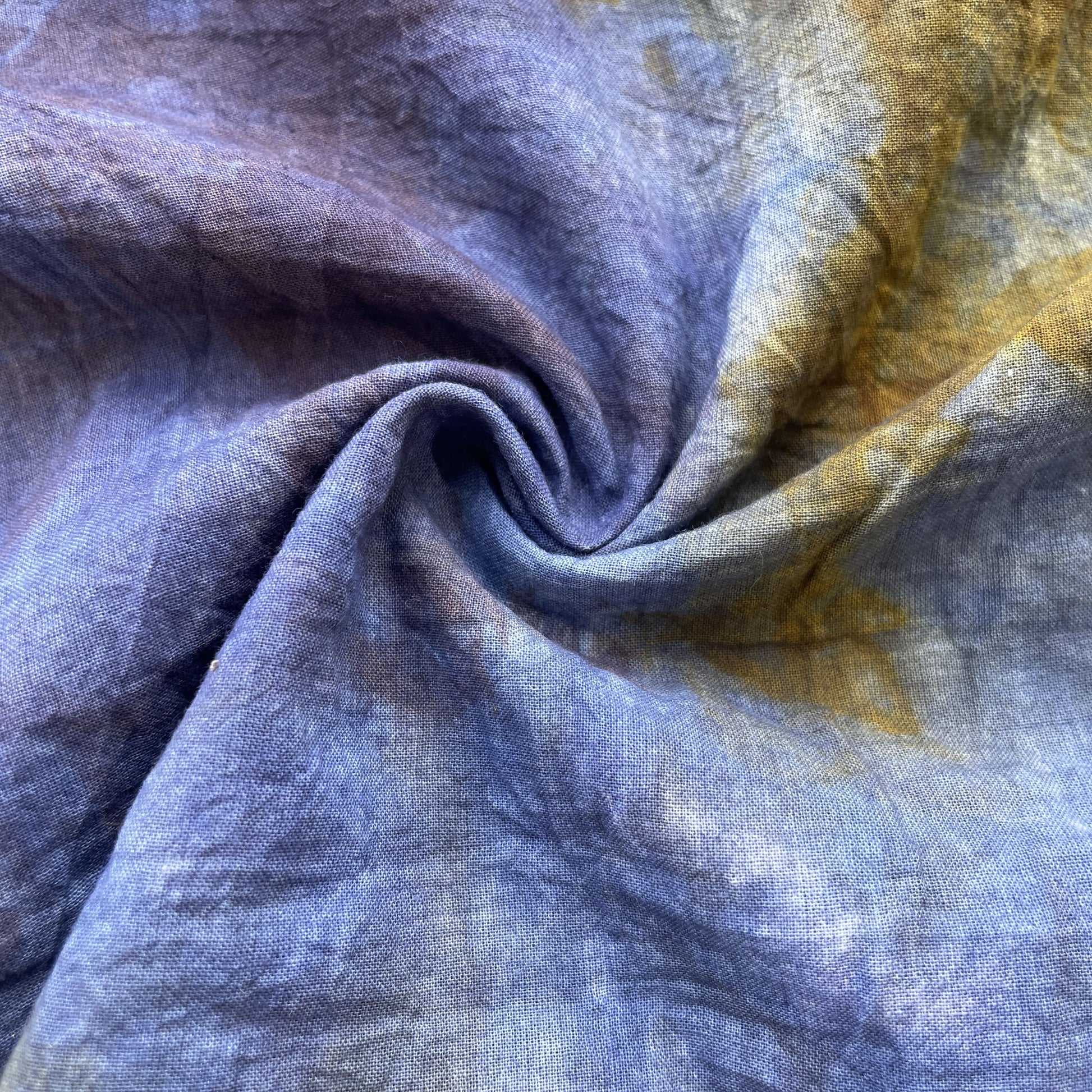 Blue Batik Print Sequence Embroidery Cotton Fabric 11069