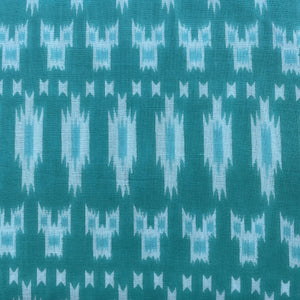 Sea Green Ikkat Print Cotton Fabric 16232