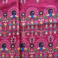 Red Border Floral Print Bemberg Gajji Silk Fabric 15577