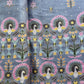 Purple Border Floral Print Bemberg Gajji Silk Fabric 15578