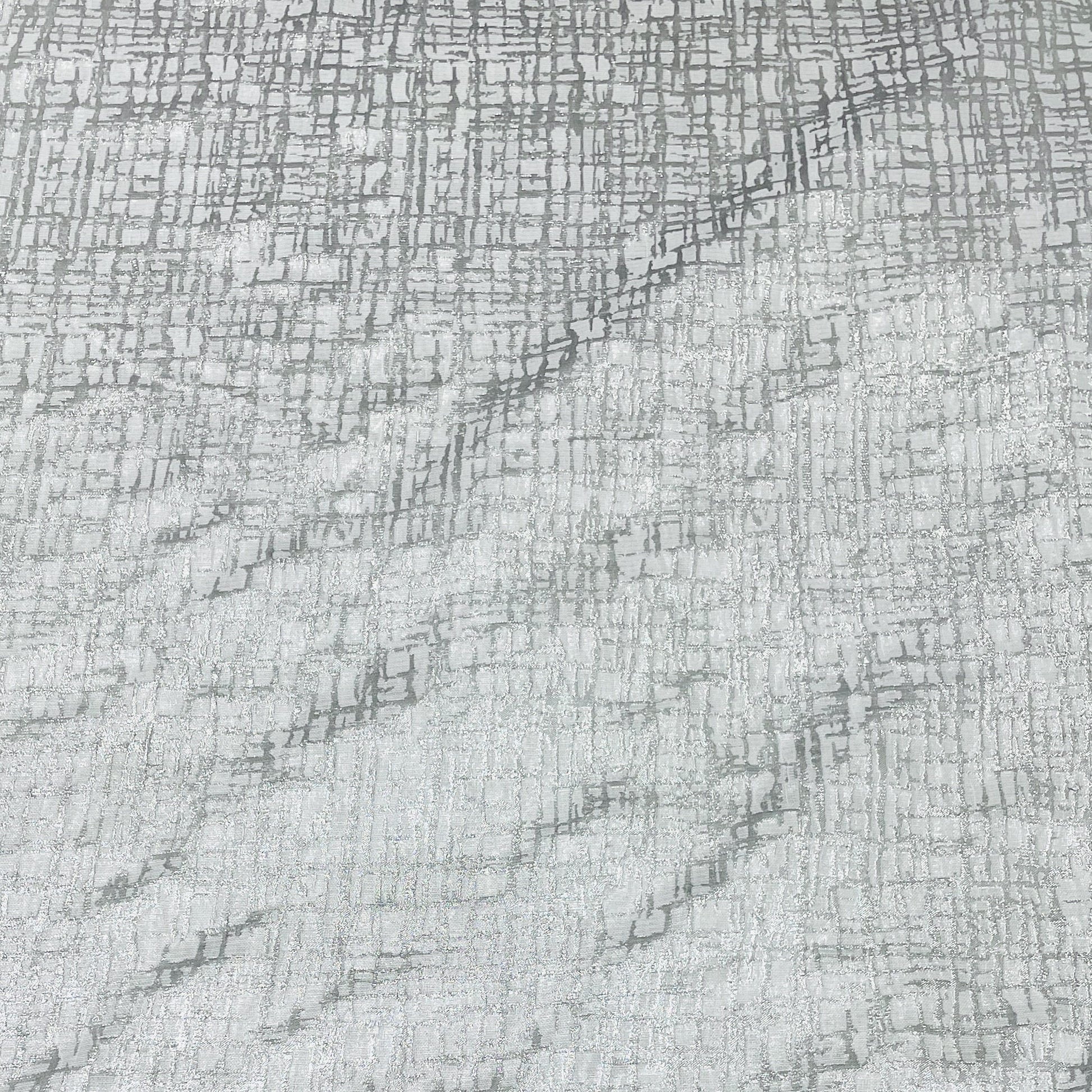 Silver Foil Satin With Lurex Fabric 13088