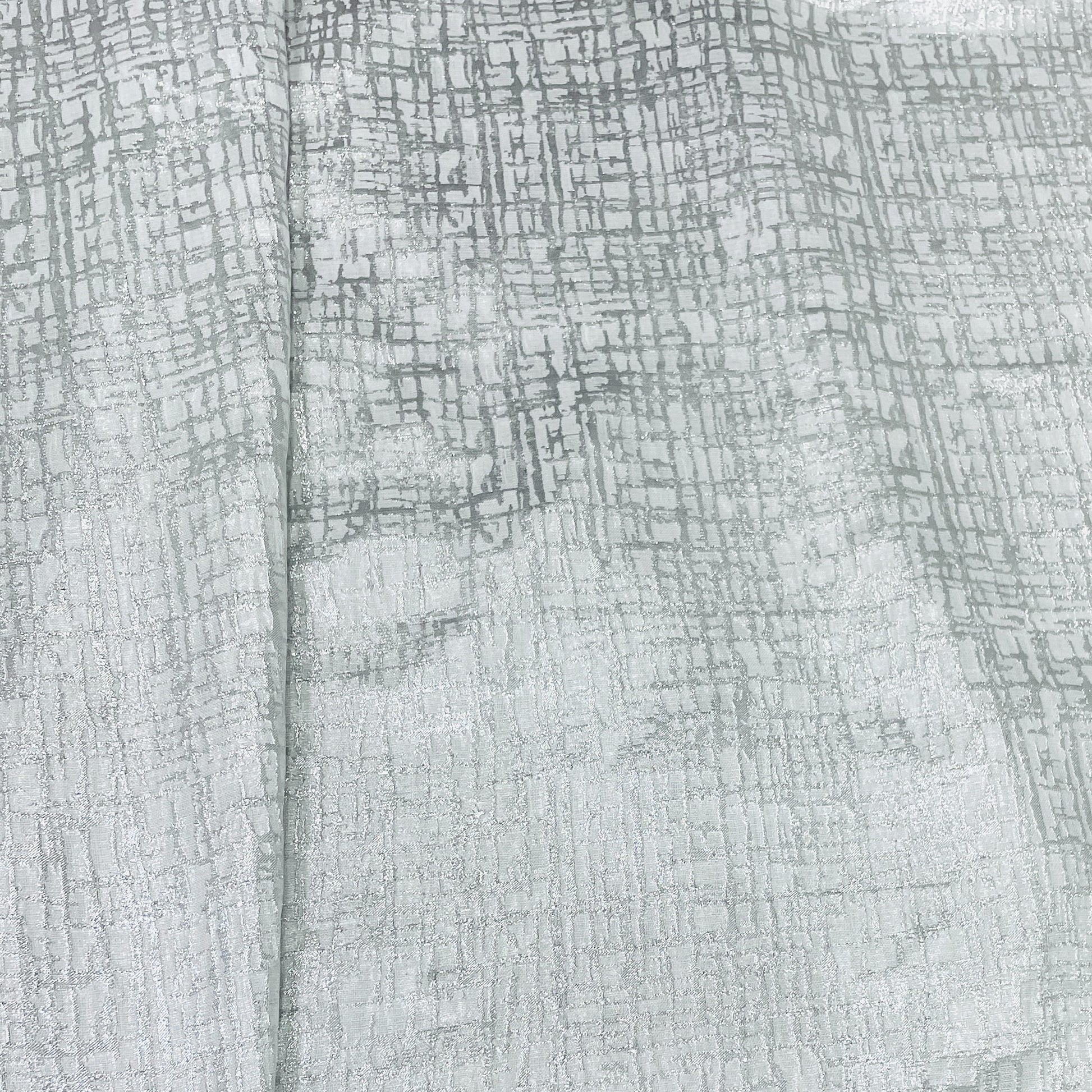 Silver Foil Satin With Lurex Fabric 13088