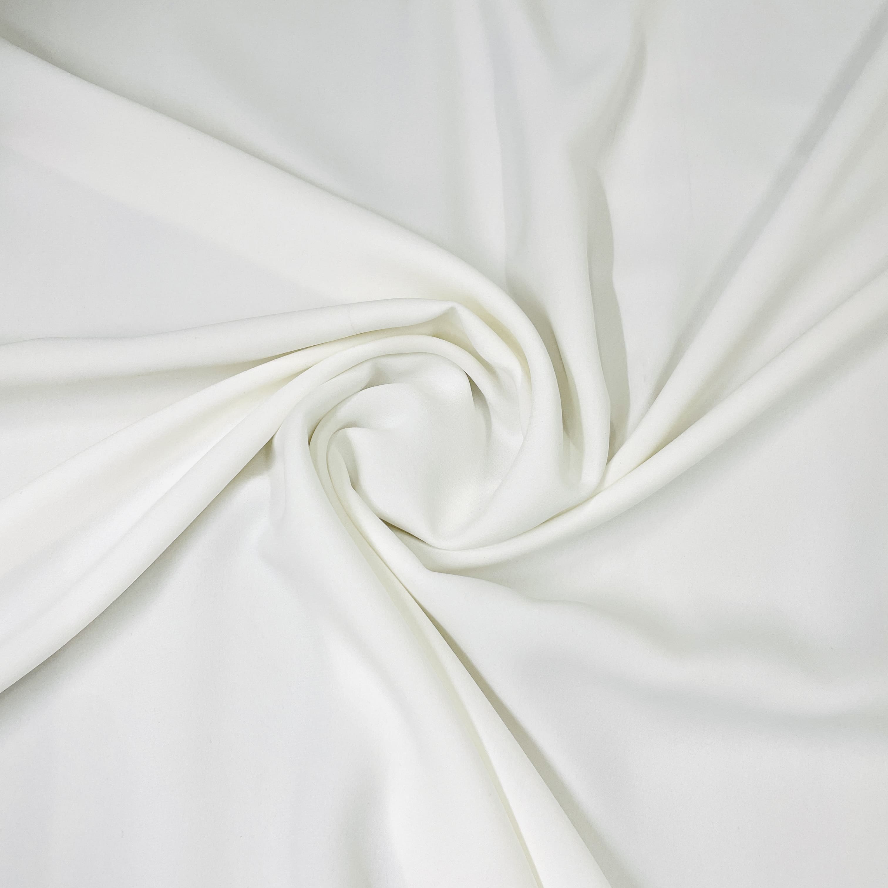 Exclusive White Solid Milano Crepe Fabric
