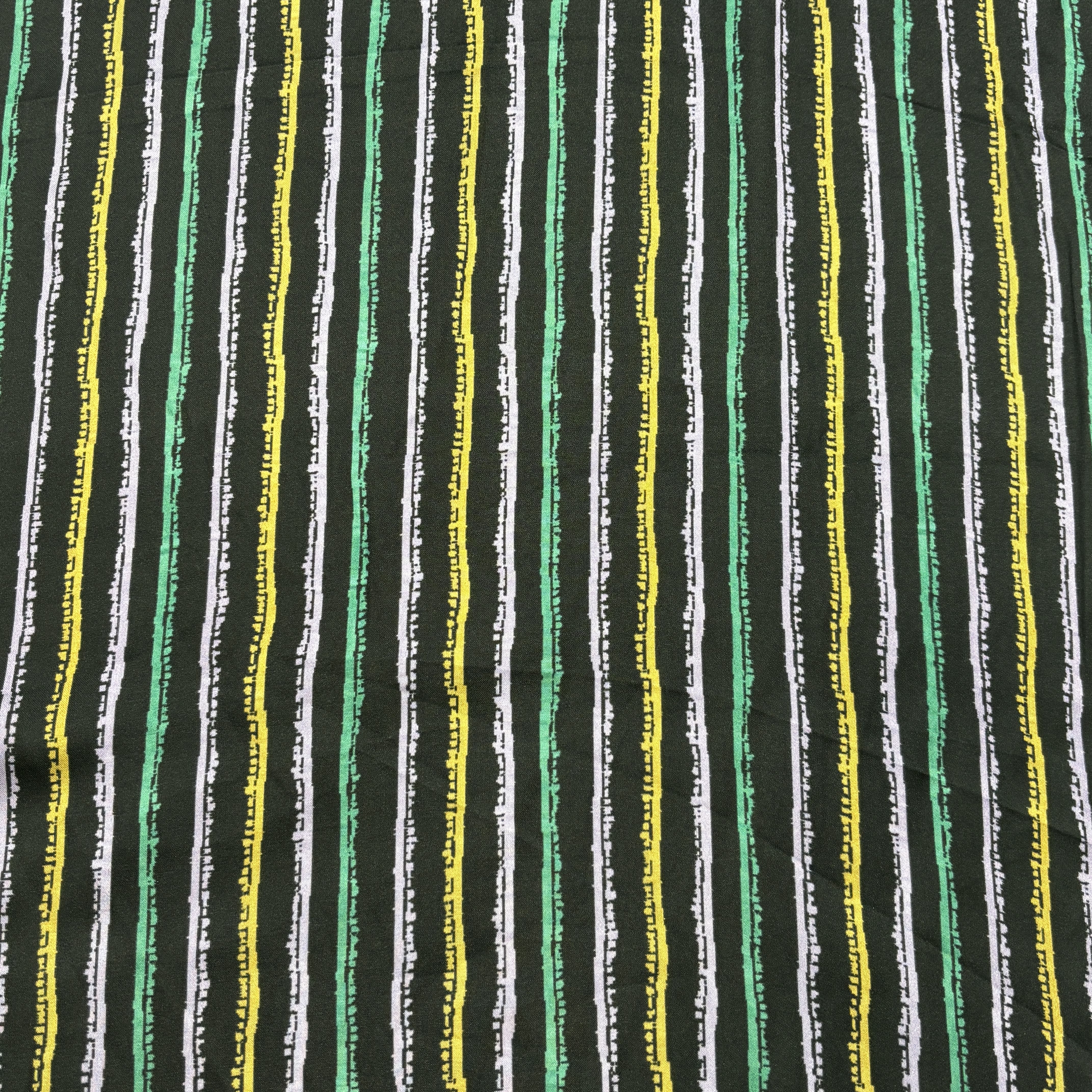 Navy Blue Multicolor Stripes Modal Satin Fabric 20841