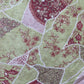 Green Floral Print Linen Organza Fabric 17606