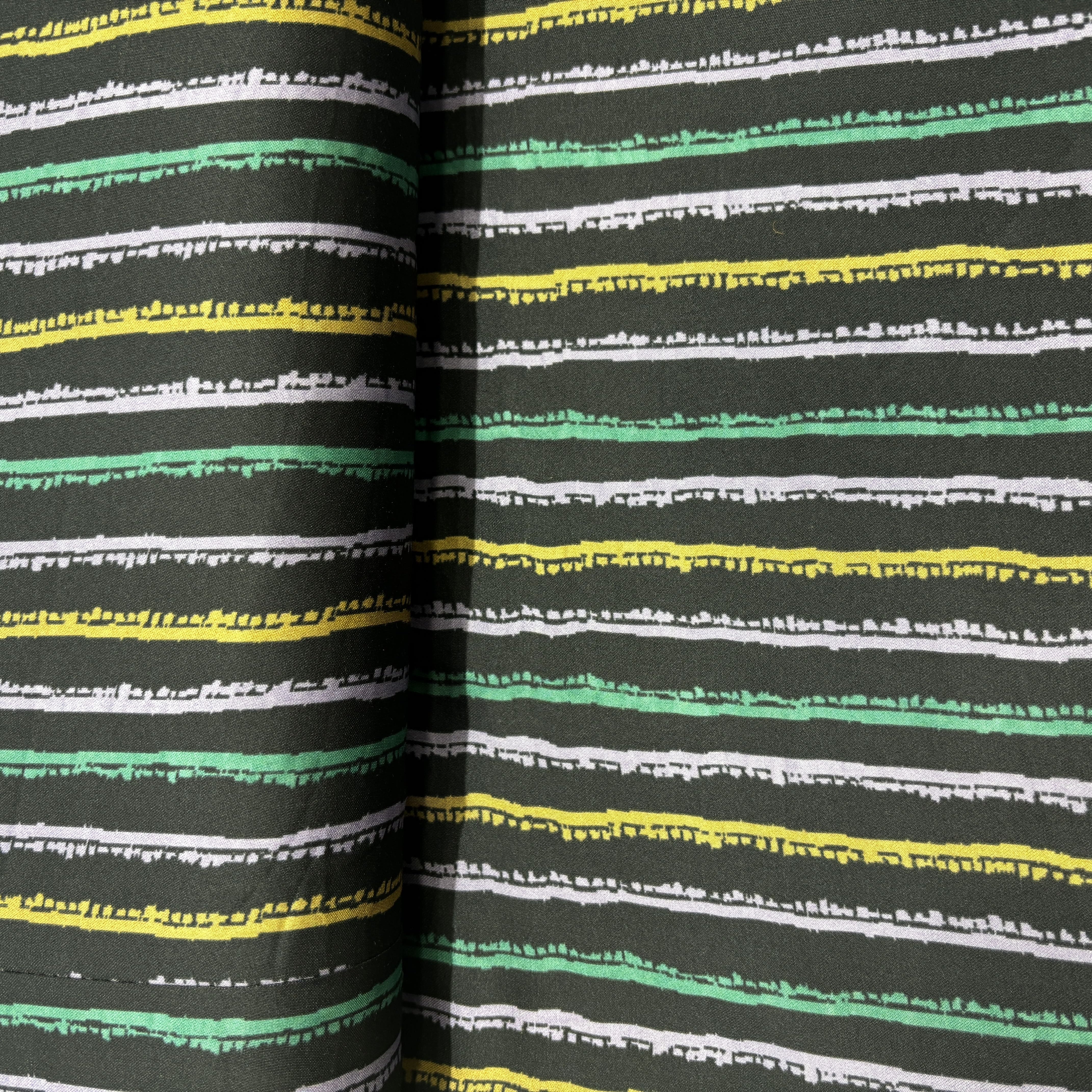 Navy Blue Multicolor Stripes Modal Satin Fabric 20841