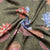 Olive Green Floral Print Modal Satin Fabric 20843