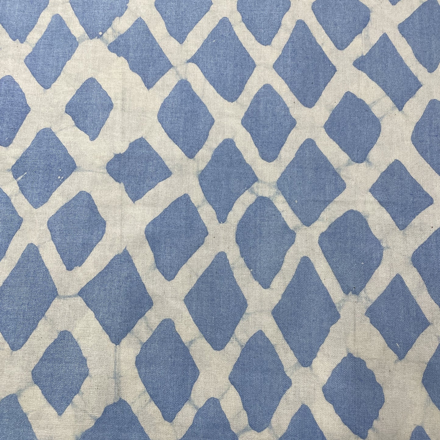 Sky Blue Geometrical Batik Pure Cotton Fabric