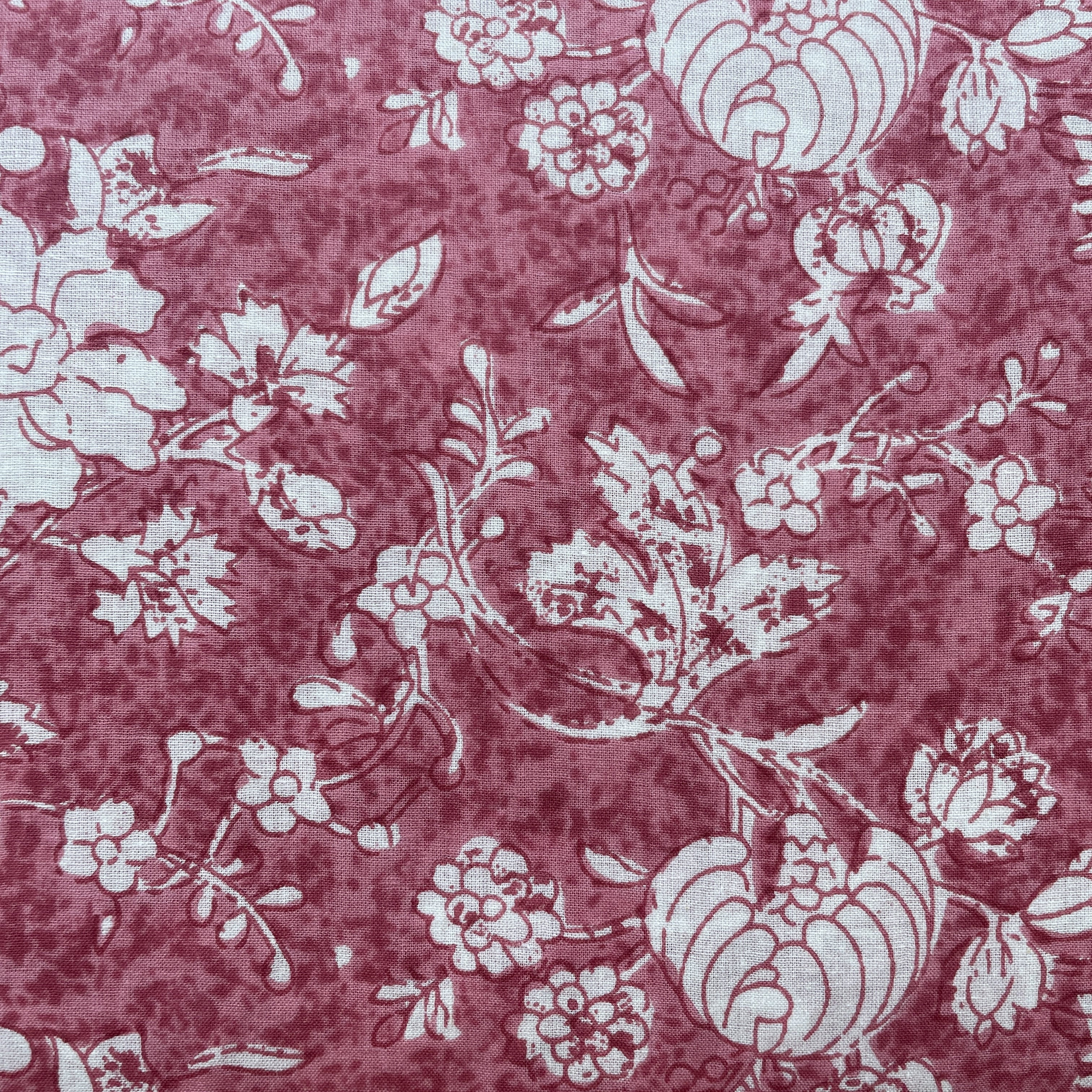 Pink Floral Print Cotton Fabric 16218