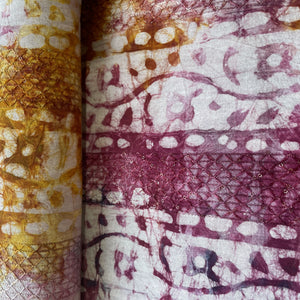 Pink Batik Print Sequence Embroidery Cotton Fabric 11087