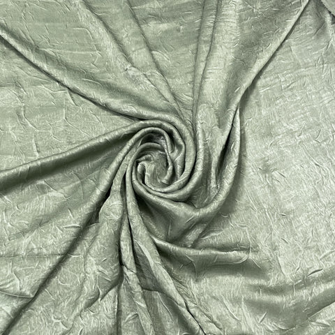 Green Solid Crushed Chanderi Velvet Fabric CF-13280