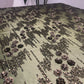 Premium Olive Green Abstract Thread CutDana Handcrafted Embroidery Net Fabric