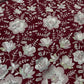 Exclusive Maroon & Silver Floral Sequence Embroidery Georgette Fabric