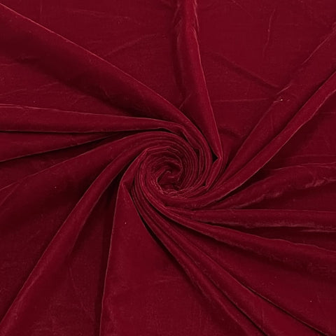 Dark Red Velvet Fabric by the Yard Lux Red Velour Fabric With 