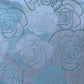 Silver & Green Floral Brocade Jacquard Fabric 9462
