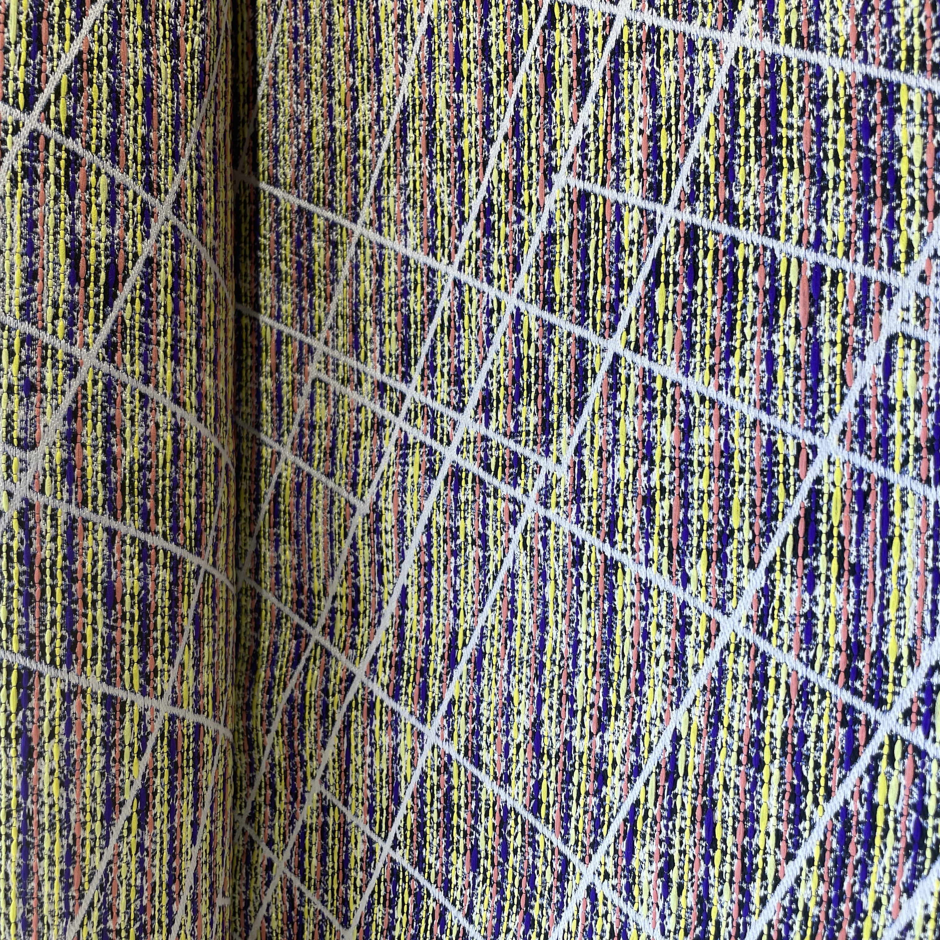 Blue Stripe Handloom Brocade Jacquard Fabric 12345