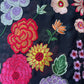 Black & Multicolor Floral Sequence Thread Embroidery Georgette Fabric 9089