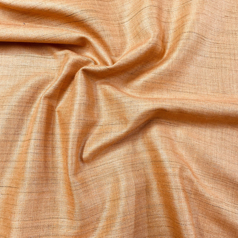 Orange Solid Cotton Khadi Fabric