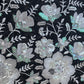 Maroon & Silver Floral Sequence Embroidery Georgette Fabric 12963
