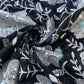 Maroon & Silver Floral Sequence Embroidery Georgette Fabric 12963