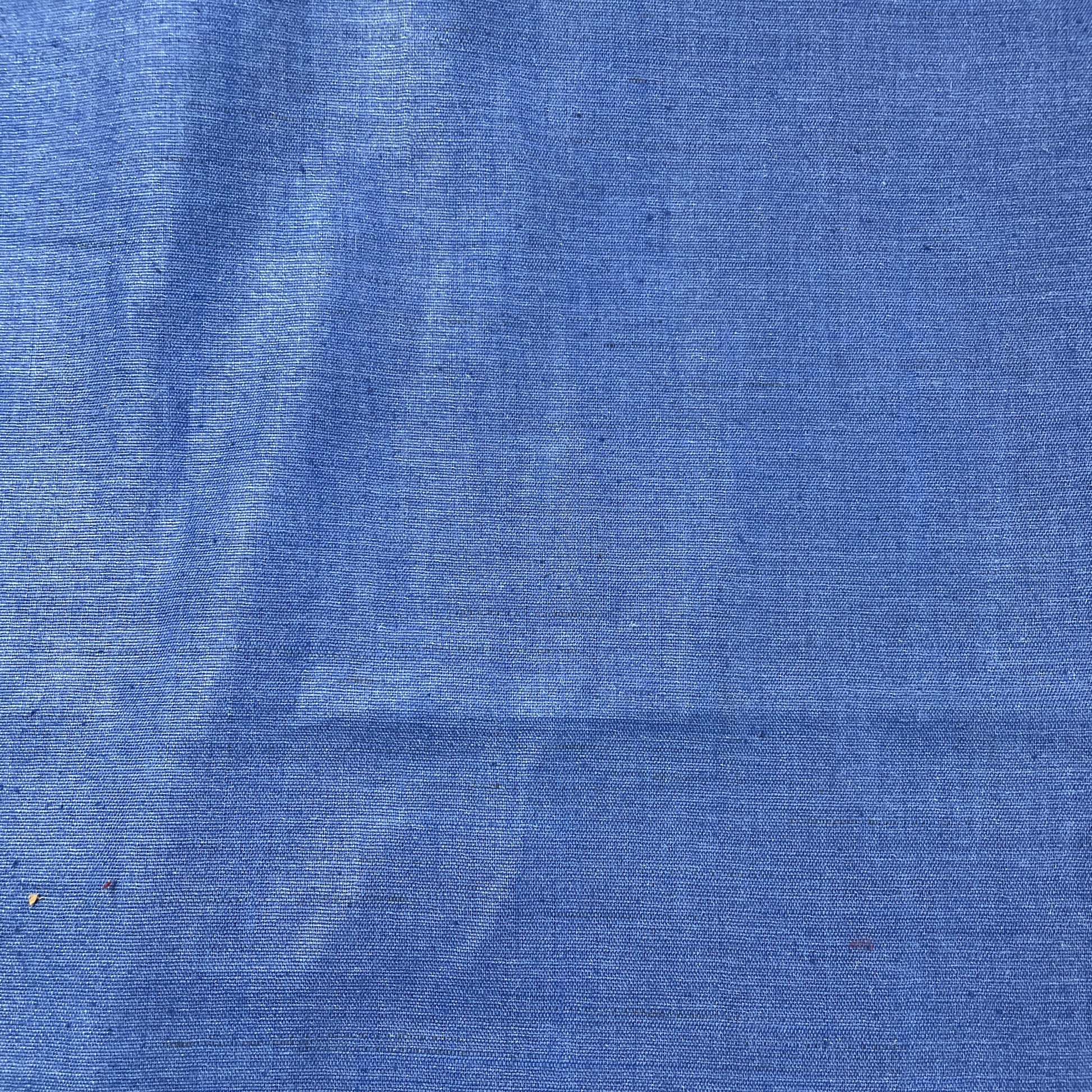 Navy Blue Solid Cotton Khadi Fabric