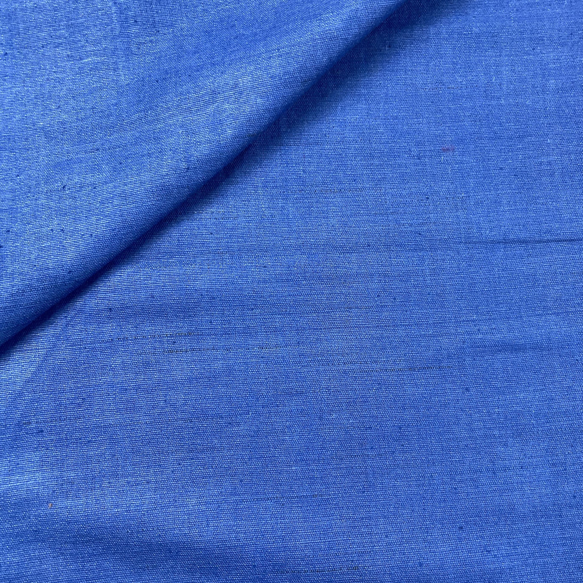 Navy Blue Solid Cotton Khadi Fabric