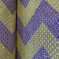 Yellow & Purple Chevron Mirror Embroidery Georgette Fabric 12554