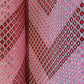 Pink & Red Chevron Mirror Embroidery Georgette Fabric 12556