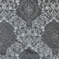 Grey Geometrical Sequins Embroidery Dyeable Tissue Fabric 16254