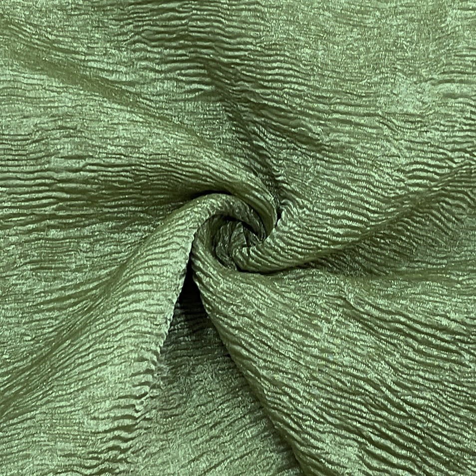 select light olive green solid shimmer crushed tissue fabric