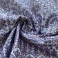 White & Purple Traditioanl Foil Thread Embroidery Satin Fabric 9075