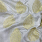 Classic White Gold Buta Jacquard Dyeable Cotton Staple Fabric