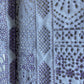 White & Purple Traditioanl Foil Thread Embroidery Satin Fabric 9075