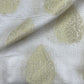 Classic White Gold Buta Jacquard Dyeable Cotton Staple Fabric