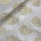 Classic White Gold Traditional Buta Jacquard Dyeable Cotton Staple Fabric