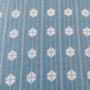 Blue & White Geometrical Handwoven Cotton Fabric - TradeUNO