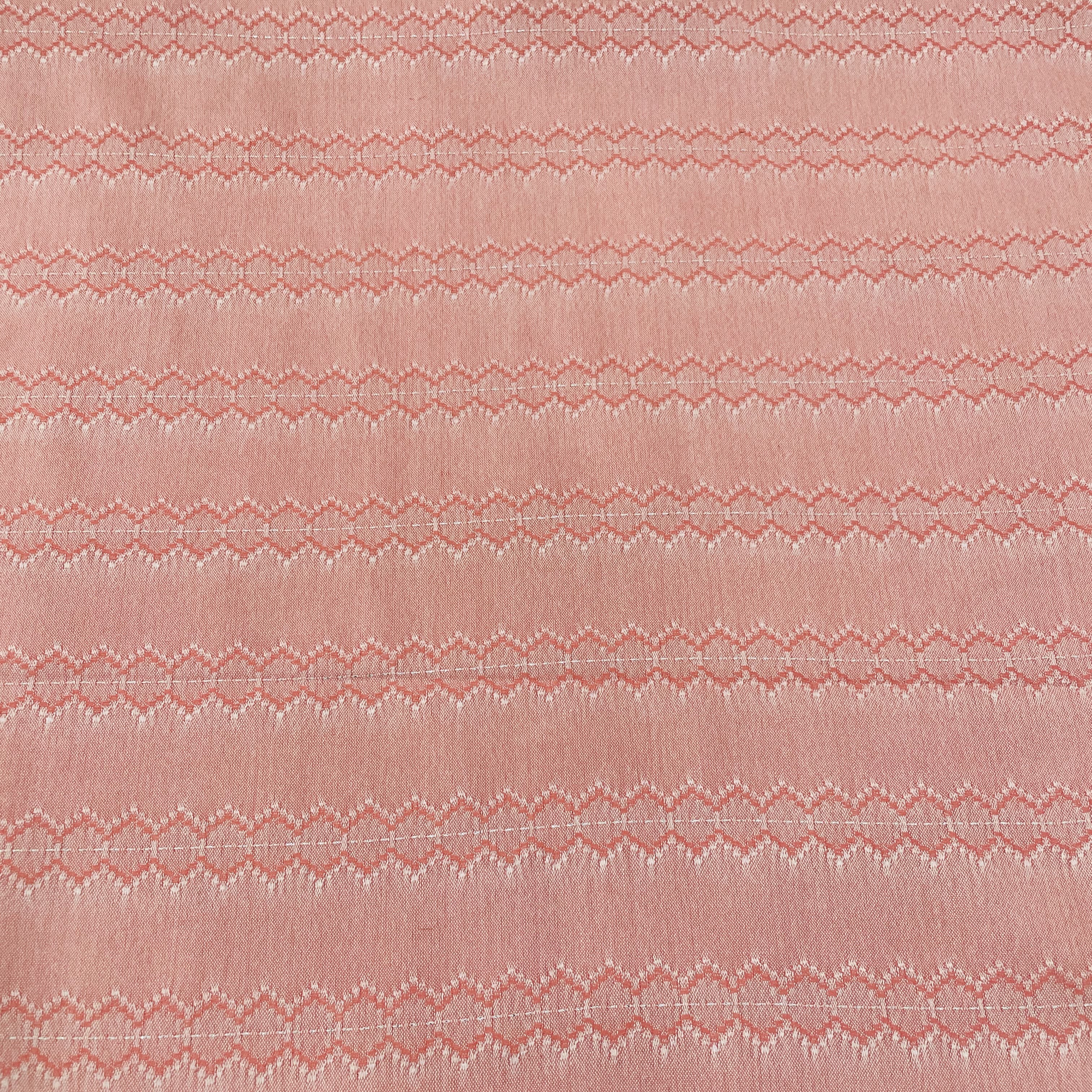 Premium Pink Stripes Geometrical Dobby Embroidery Cotton Muslin Fabric