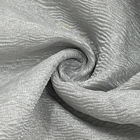 select silver solid shimmer crushed tissue fabric