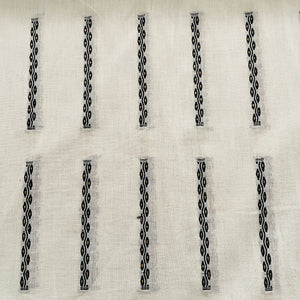Premium Cream Black Dobby Embroidery Cotton Fabric