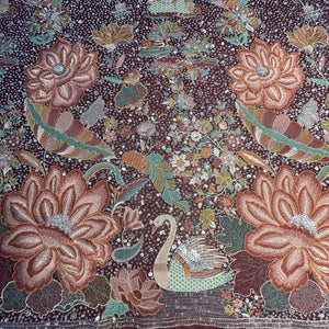 Exclusive Purple Floral Traditional Sequins Embroidery Georgette Fabric