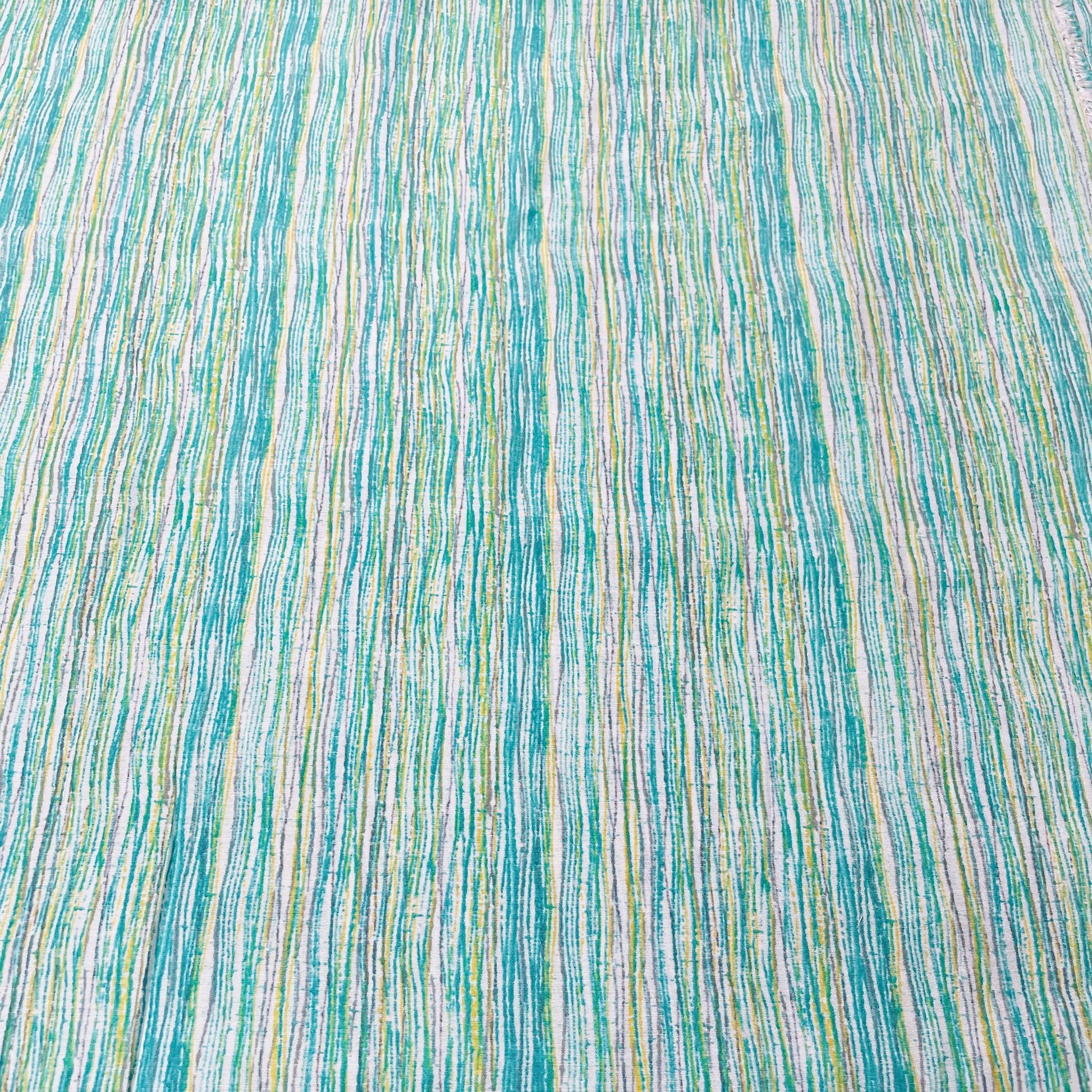 Green Stripe Print Chanderi Silk Fabric - TradeUNO