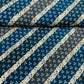 Blue Floral Foil Print Chanderi Silk Fabric - TradeUNO
