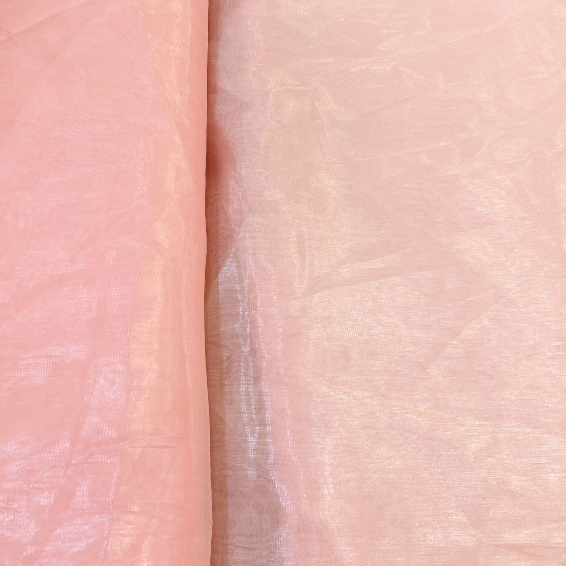 Exclusive Peach Pink Solid Organza Fabric