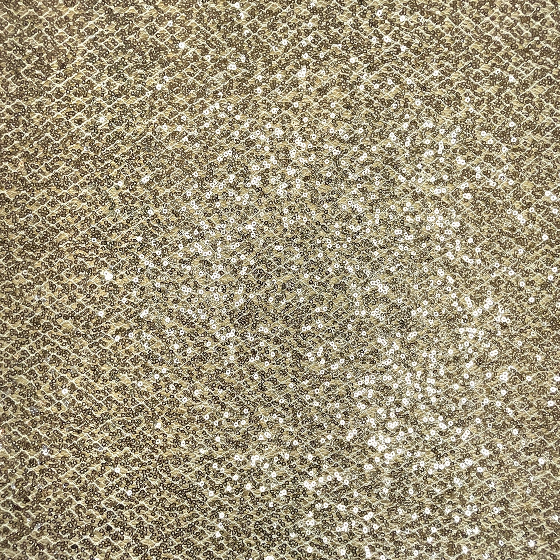 Exclusive Cream Heavy Sequins Embroidery Power Net Fabric