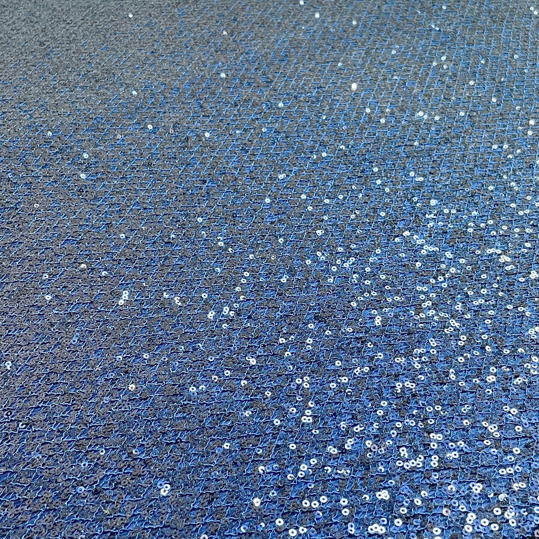 exclusive blue heavy sequins embroidery power net fabric