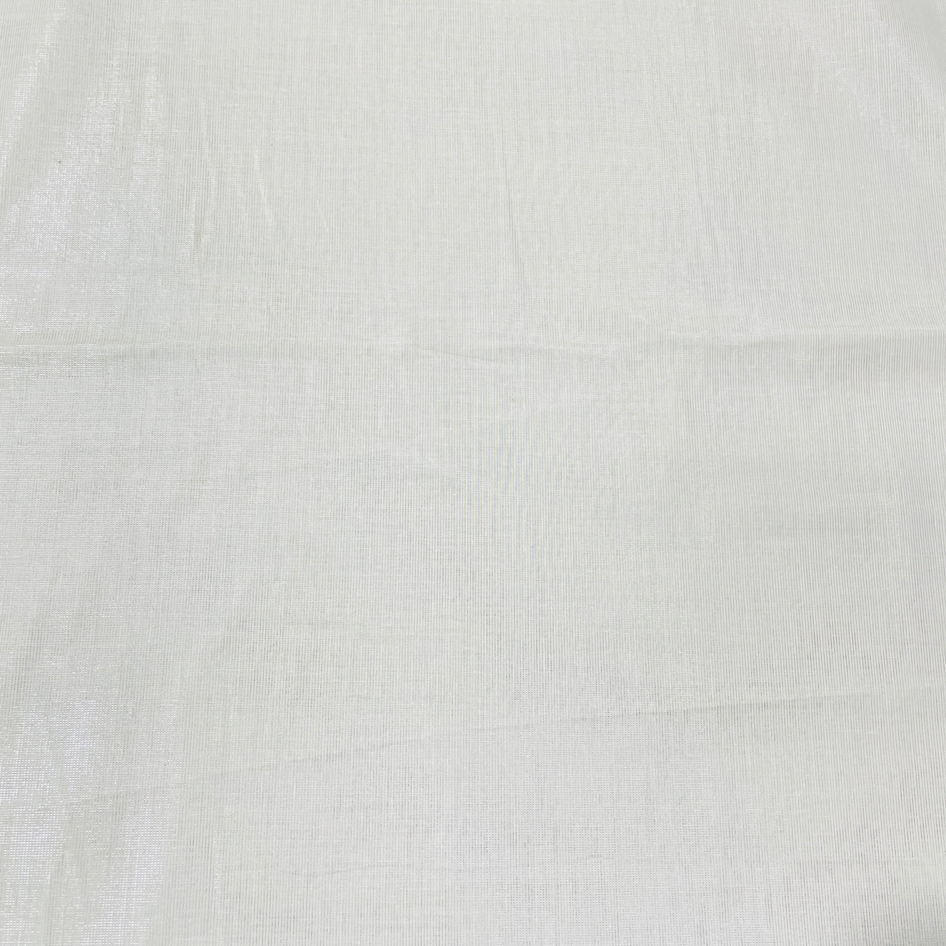 Off White Solid With Lurex Cotton  Fabric - TradeUNO