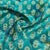 Green Floral Foil Print Chanderi Silk Fabric - TradeUNO