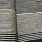 White & Gold Foil Stripe Thread Embroidery Georgette Fabric - TradeUNO