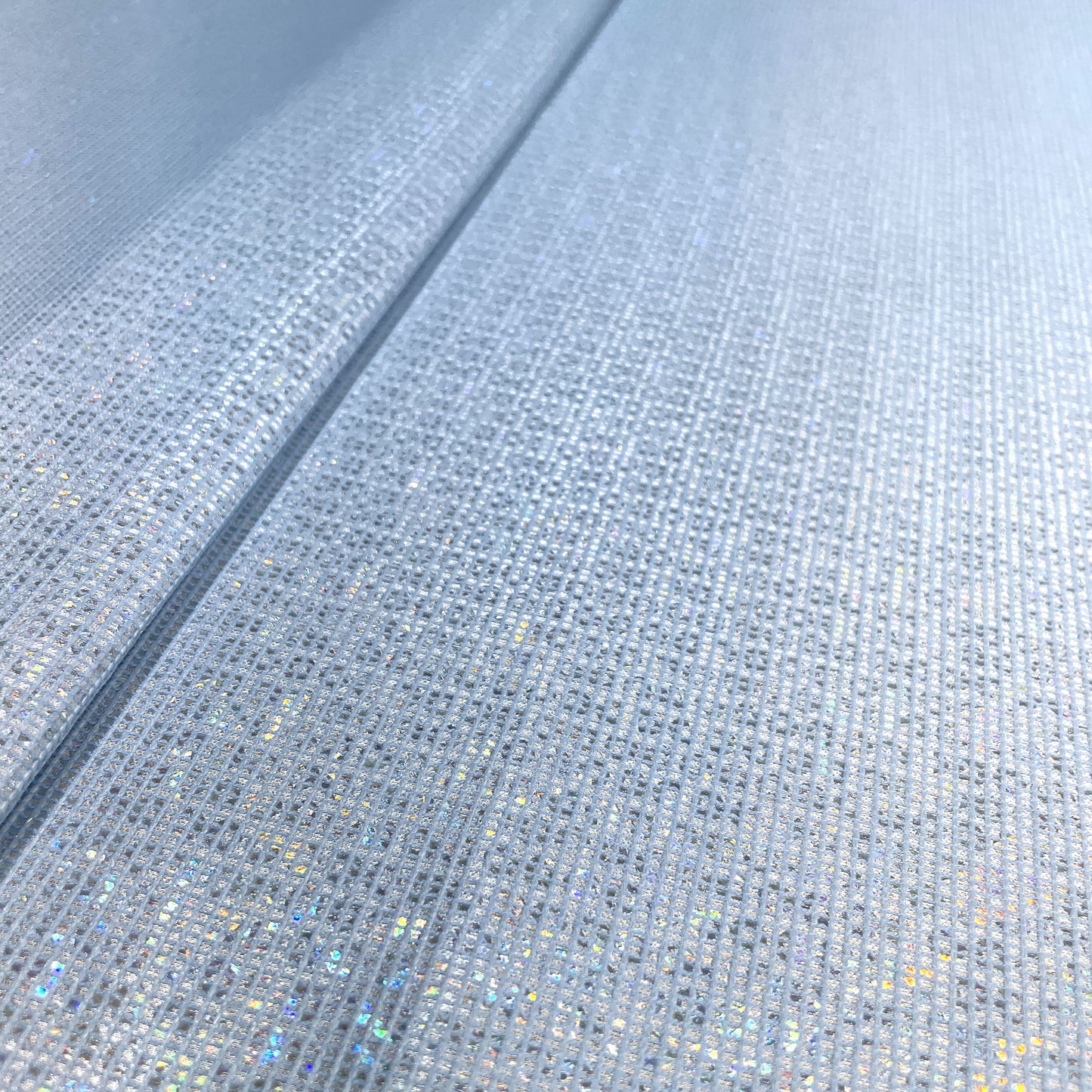 Premium Sky Blue Gold Lurex Embossed Satin Fabric