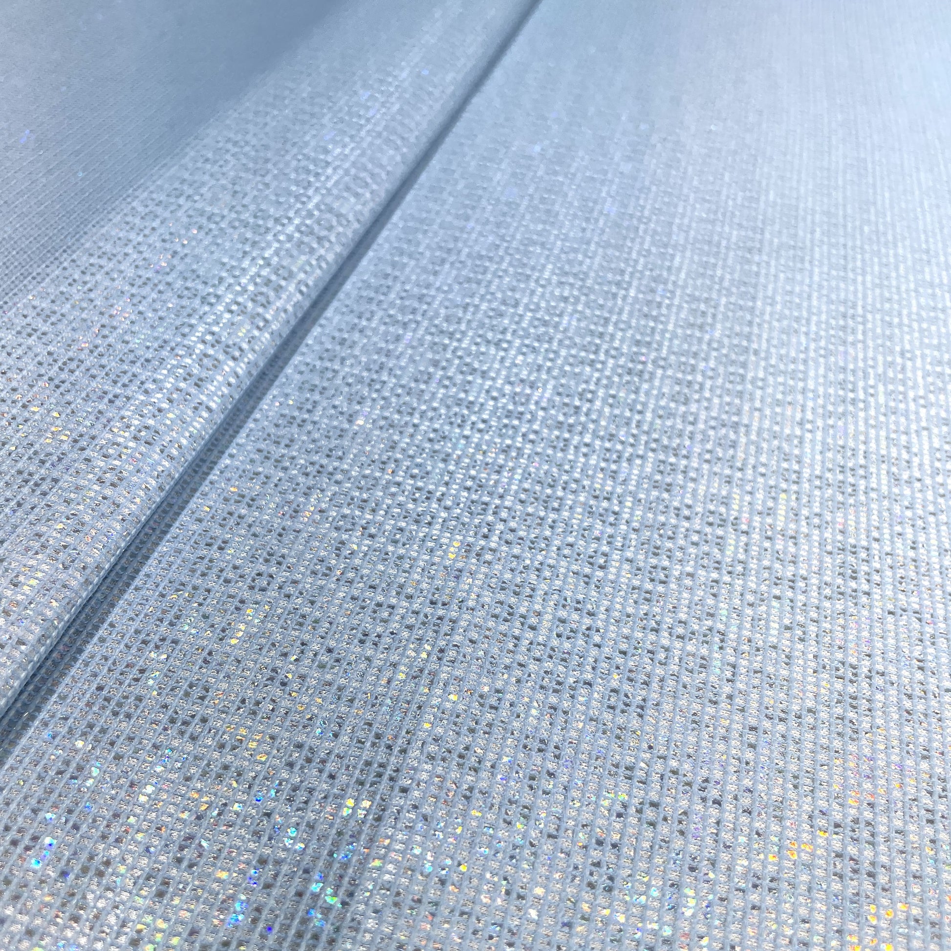 Premium Sky Blue Gold Lurex Embossed Satin Fabric